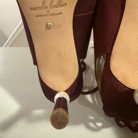 Antonio Melani x Nicola Bathie Claire Feather Ankle Wrap Heels - Picture 12 of 13